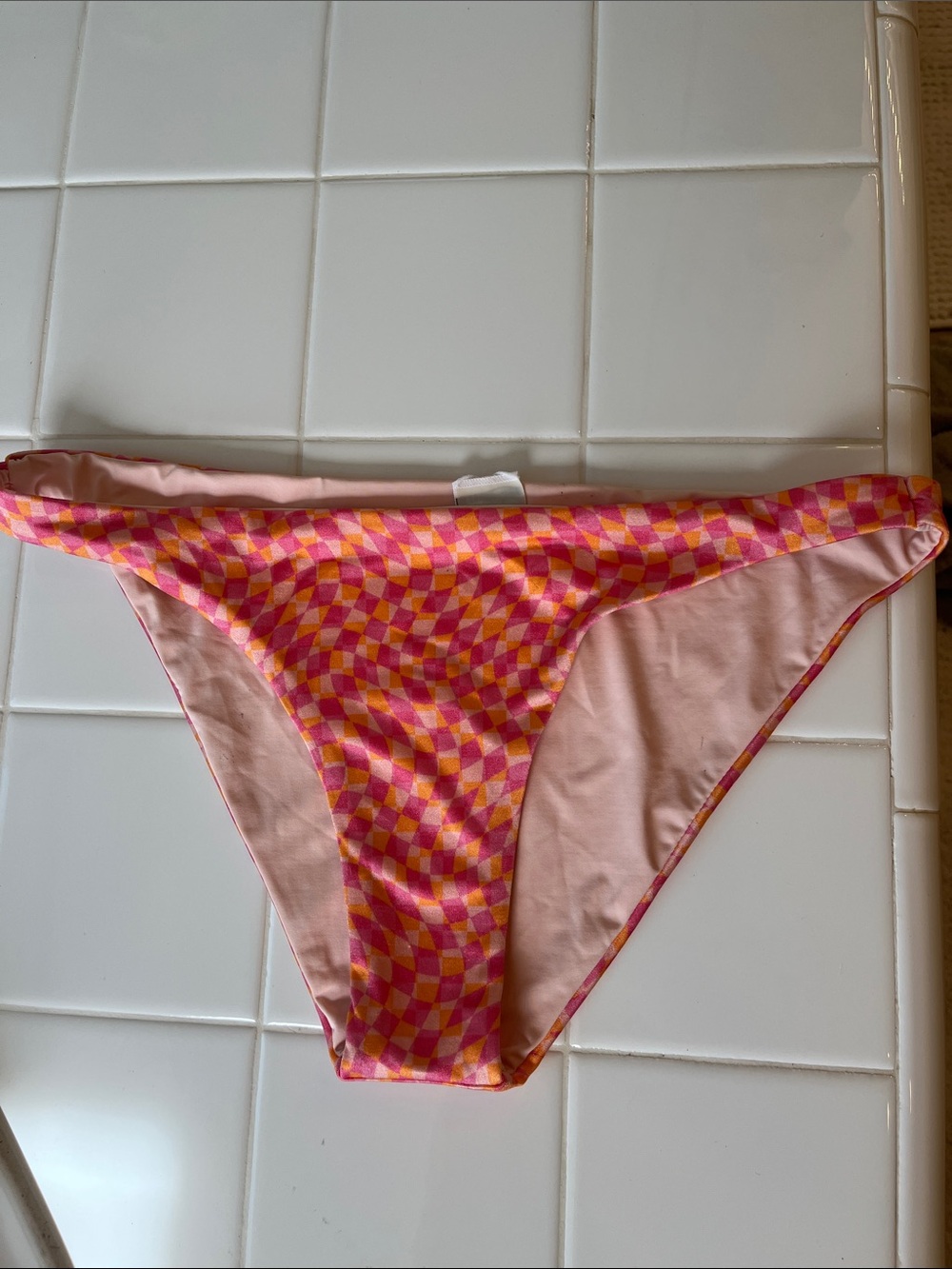 L space Pink & Orange Geometric Bikini Bottom